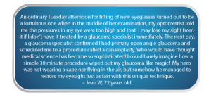 Jean Glaucoma patient